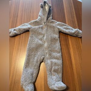 Carter's 9 month Fuzzy Gray Footed Onesie